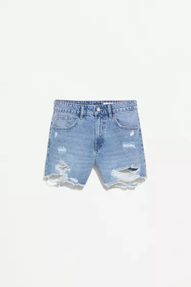 Shorts Denim Strappati